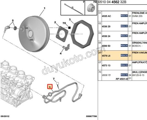 Servofren (Westinghouse) Hortumu 1.6HDİ Euro4 P3081C41