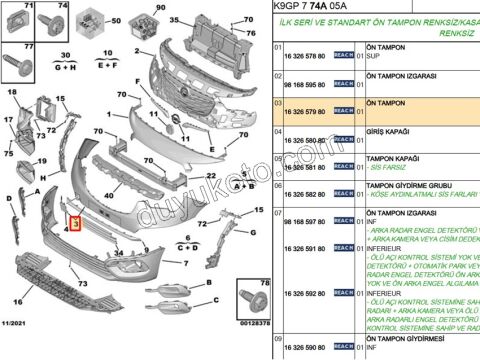 Ön Tampon Alt PRT4 CMBE