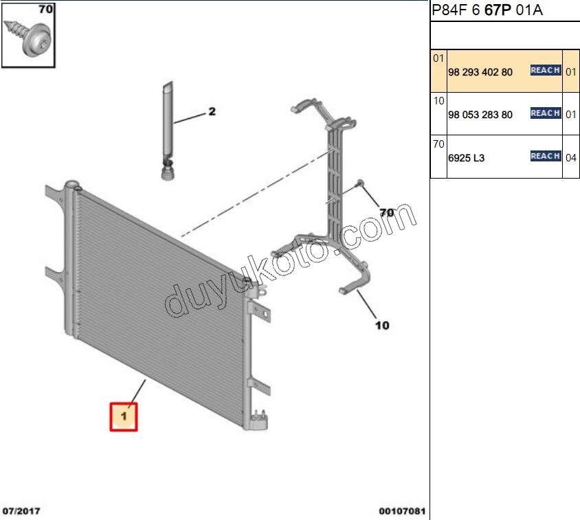 2019> Partner Rifter Berlingo Combo Doblo Proace City Klima Radyatörü P408 P3083 P30082 P50082