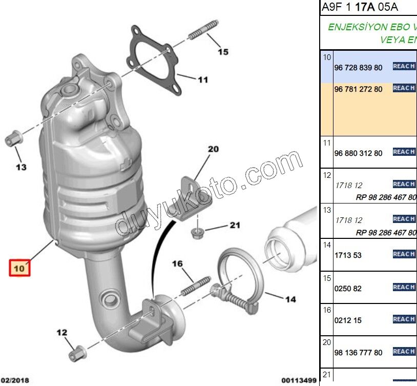 KATALIZOR EB2 P301 P3082