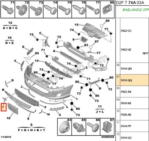 Ön Çeki Demiri Kapağı P407