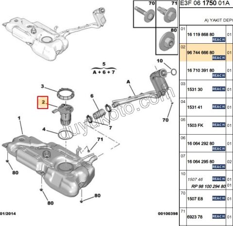 Yakıt Pompa ve Şamandırası (Komple) P2081 P20081 P301 EB2M EB2F EC5
