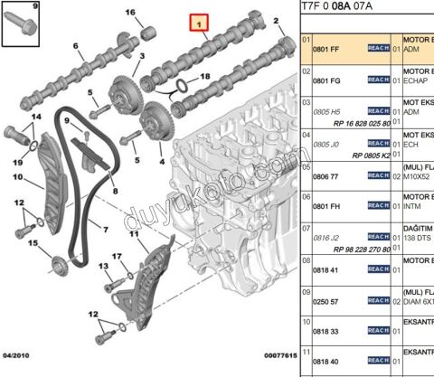 Emme Eksantrik Mili 1.4VTI 95HP 1.6VTi 120HP