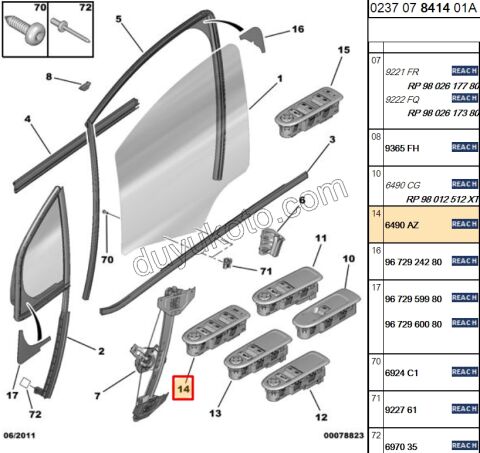 Ön Cam Açma Anahtarı Sol (Sürücü) C33