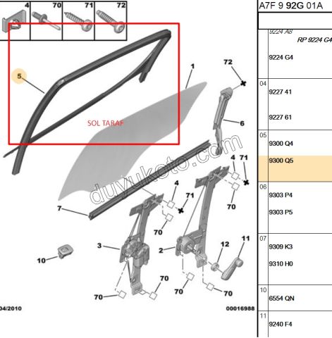 FITIL ARKA KAPI CAM CERCEVE L P207