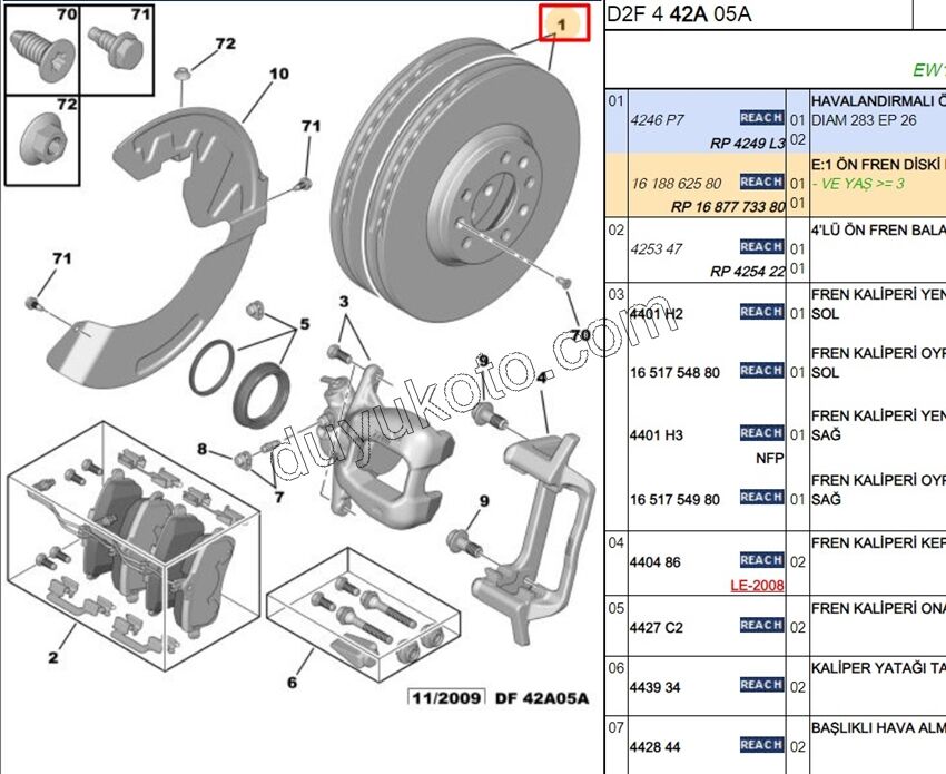 Ön Fren Diski Takım P407 P5081 P607