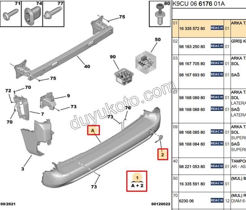 TAMPON ARKA PRT4 PARK SENSOR+