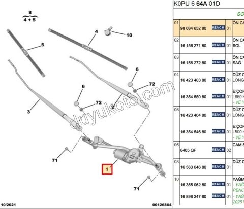 MOTOR CAM SILGI ON EXP4 MEKANIZMA+