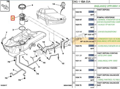 Yakıt Pompa ve Şamandırası (Komple) P206 TU3A P406