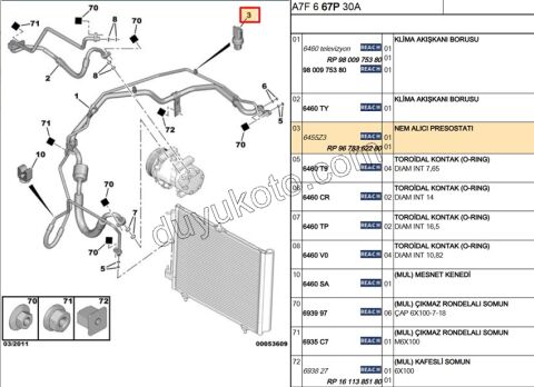 Klima Basınç Müşürü (Presostat)