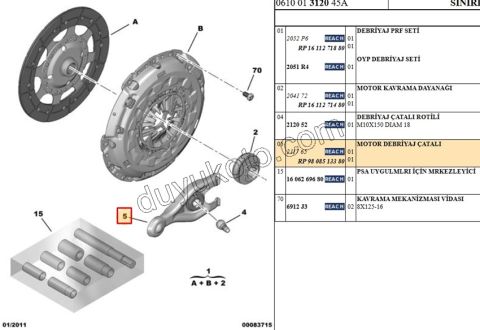 CATAL DEBRIYAJ BXR3 P407 PRT4 EXP4 1.5HDİ Euro6 6VIT