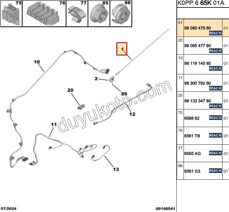 2019> Partner Rifter Berlingo Combo Doblo Proace City Tavan Anteni Çubuğu 5MM ? CM INCE DIS PRT3 GPD+ DIGIT+