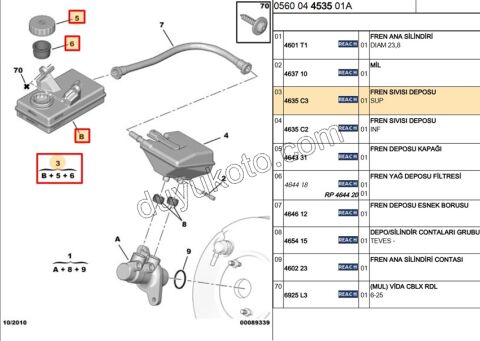 Fren Hidrolik Yağı Deposu PRT3 (EK)