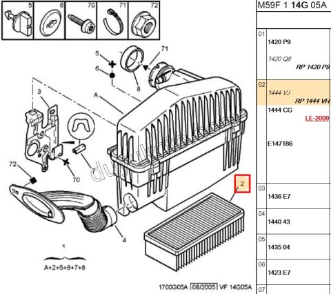 Peugeot Partner Citroen Berlingo Hava Filtresi Yeni Model ET3J4 TU3JP 1.6İ 16V Benzinli