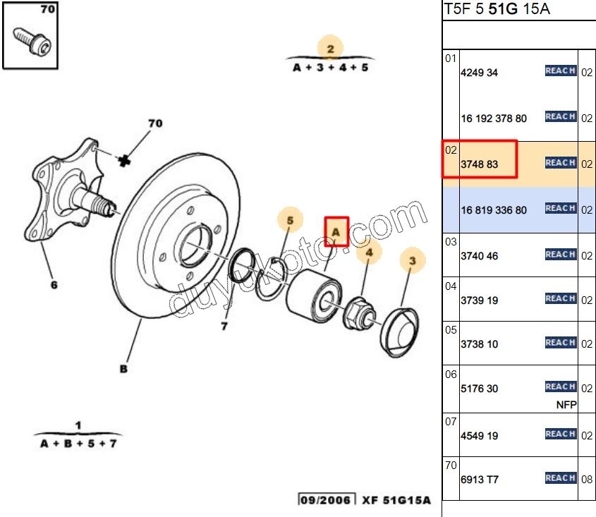 Arka Teker Rulmanı P307