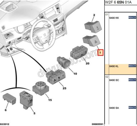 Dörtlü Flaşör Anahtarı P5081
