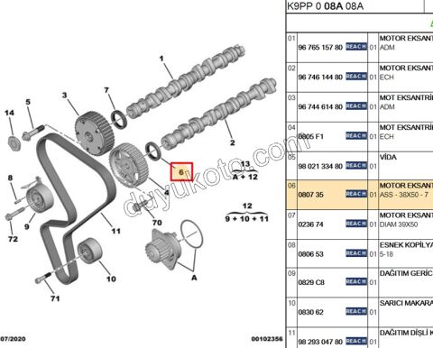 Eksantrik Keçesi 1.6İ 16V Benzinli TEFLON