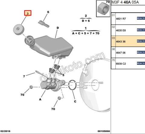 Fren Hidrolik Yağı Deposu (Haznesi) Kapağı P301 C32
