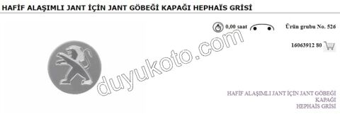 Jant Kapağı Orta Göbek Arması GRI P5081