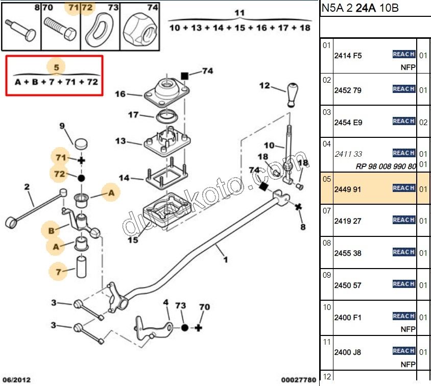 VITES ROTU PRT1 P306 XS2 TU5JP 1.6İ 16V Benzinli 2 TOPUZ KALIN