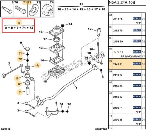 VITES ROTU PRT1 P306 XS2 TU5JP 1.6İ 16V Benzinli 2 TOPUZ KALIN