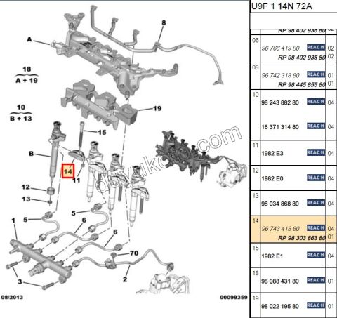Enjektör Bağlantı Çatalı   DW10F DW12R