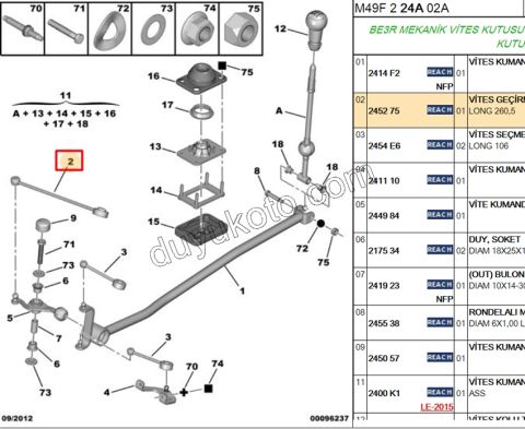 VITES ROTU PRT1 1.9D, 1998/2003 BE3R 29CM UZUN
