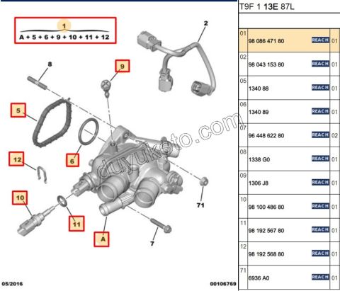 Termostat 1.6VTi 120HP F