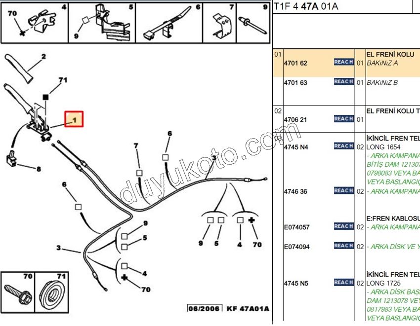 El Fren Kolu (Tabancası) P206 SIYAH
