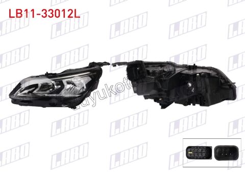 Peugeot 3008 5008 Far Sol HALOJEN H7 + HB3 9005 + HP24W BEYIN+ 2016/2020