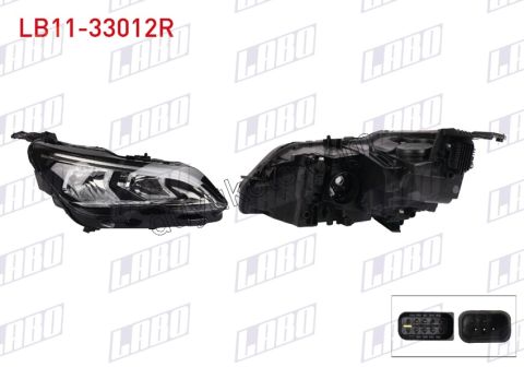 Peugeot 3008 5008 Far Sağ HALOJEN H7 + HB3 9005 + HP24W BEYIN+ 2016/2020