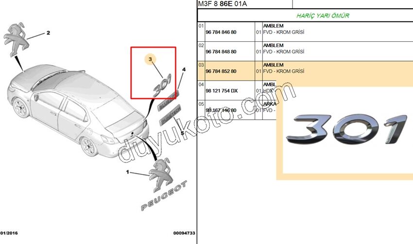 YAZI P301 BAGAJ P301 P301MQ