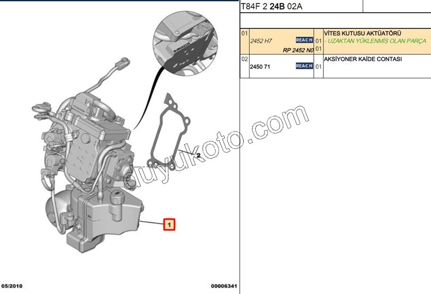 Şanzıman Vites Aksiyoneri   1.6HDİ Euro4 P30081 2570.J9+ 1608730380+ 2591.50+ 2461.F2+1608724480