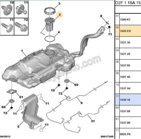 Yakıt Pompa ve Şamandırası (Komple) GOSTERGE P407 DV6