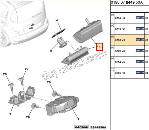 Bagaj Kapağı Dış Açma Kolu C3 PC