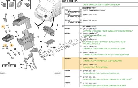Motor İçi Sigorta Kutusu BXR31 Klimalı ILAVE SOGUTUCU+