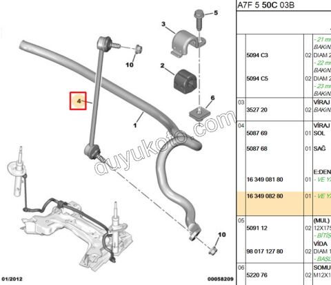 Z Rot Ön Sağ P207 P301 C3PC1