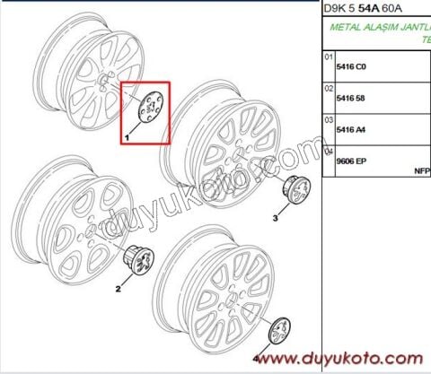 Jant Kapağı P406 (CELIK JANT ORTA)