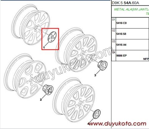 Jant Kapağı P406 (CELIK JANT ORTA)