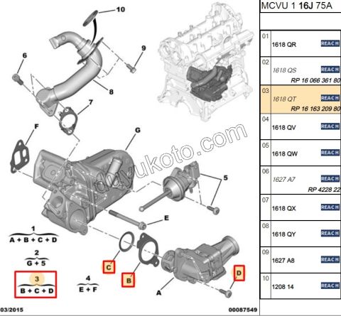 EGR Egzoz Geri Dönüş Contası (Sac) 1.3HDI EURO5