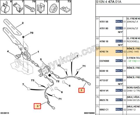 El Fren Teli Sağ/Sol P106 KAMPANA