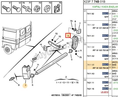 TAMPON ARKA KOSE R BXR1