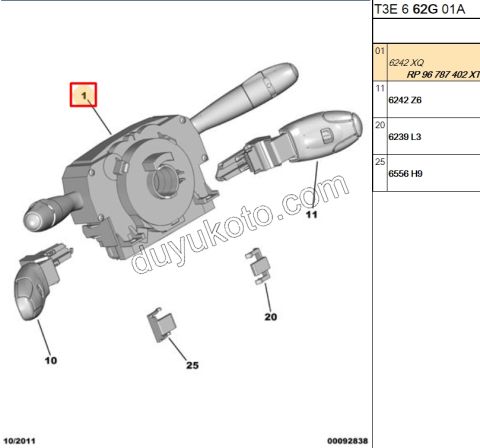Far Silecek Kumanda Kolu (Sinyal Ünitesi) P206+ PLUS Sissiz (Arka Cam Silgili)
