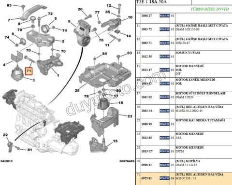 MOTOR KULAK BAĞLAN VİDASI