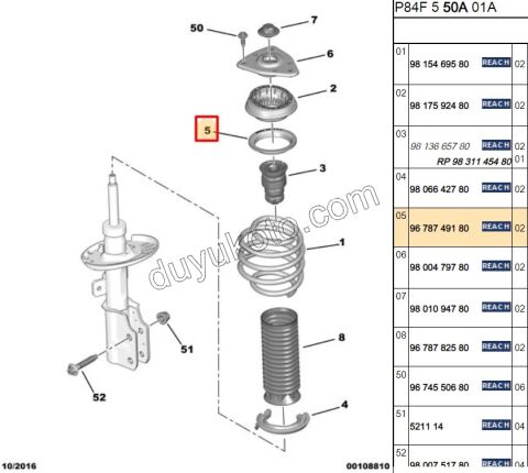 2019> Partner Rifter Berlingo Combo Doblo Proace City Ön Helezon Üst Rulman Pulu C4PC2 P30082