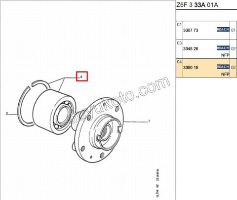 RULMAN ON AKS P605 ( SOMUN+ 3297.33 )