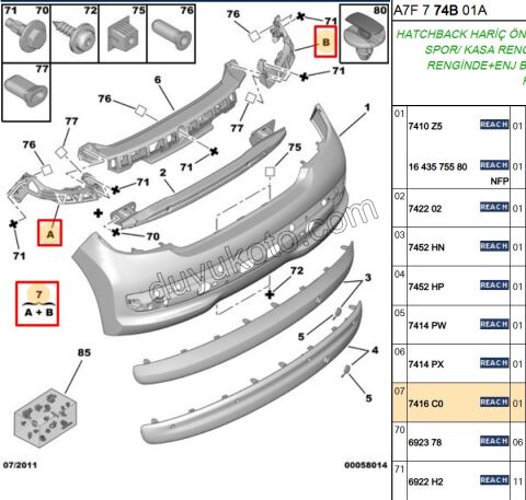 AYAK ARKA TAMPON YAN TK P207