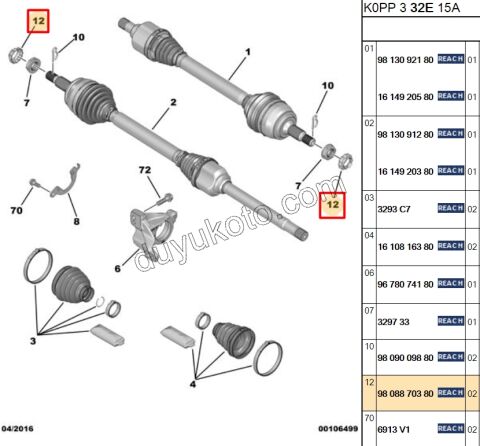 Aks Somun Pulu P407 PRT