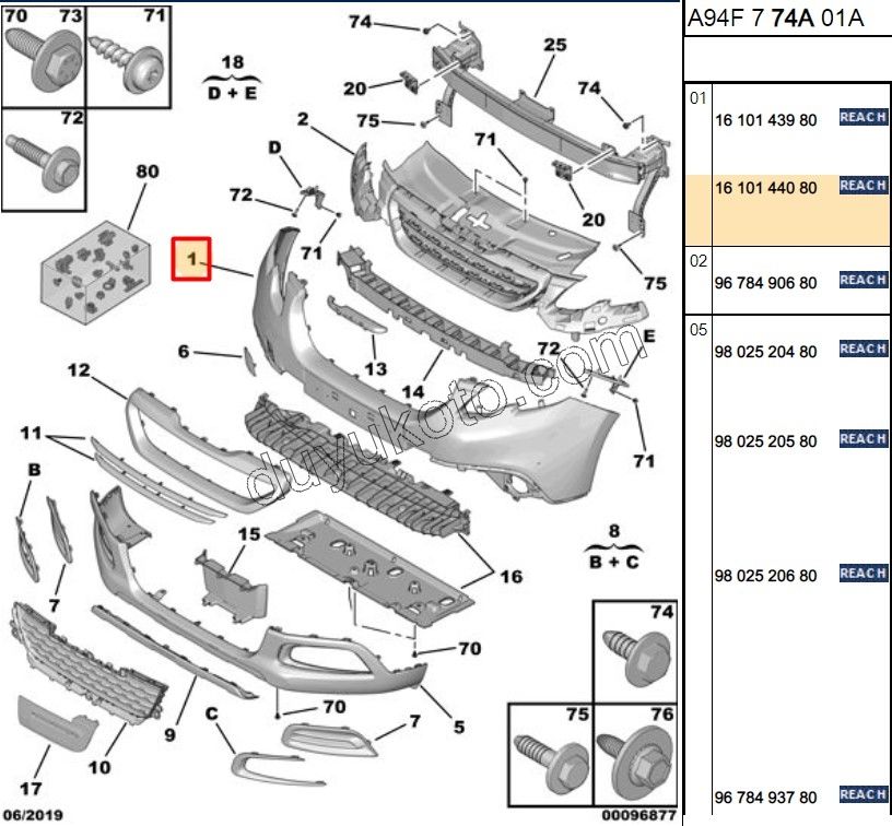 Ön Tampon P20081 SENSOR+ OTOM PARK+