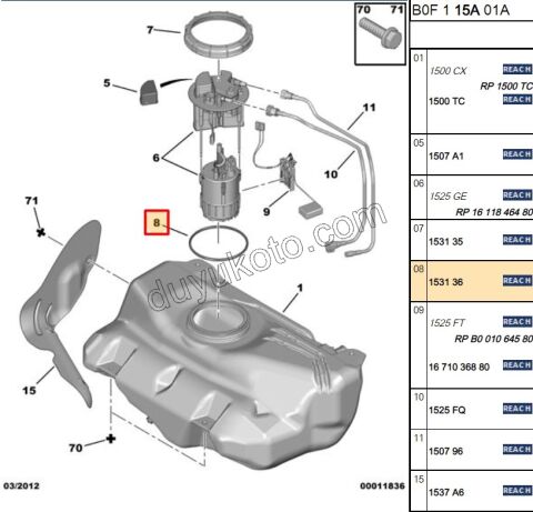 Depo Şamandıra Contası P107 P108 Benzinli / DIZEL